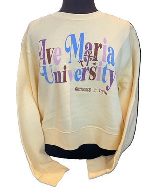 Ave Maria University Anchored in Faith Cropped Fleece Crew