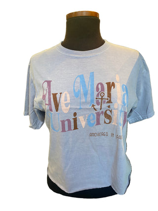 Ave Maria University Anchored in Faith Cropped Tee