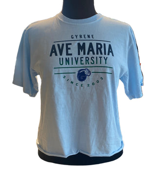 Ave Maria University Gyrene Since 2003 Cropped Tee - Blue 84