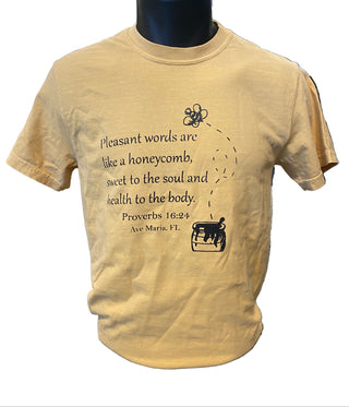 Proverbs 16:24 Ave Maria Florida Mustard T-Shirt