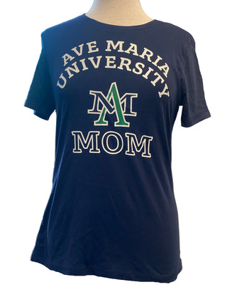 Bella + Canvas Navy Ave Maria University Mom T-Shirt