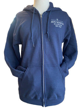 Ave Maria Florida Navy Full-Zip Sweatshirt