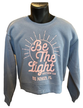 Be the Light- Ave Maria, Florida Cloud Fleece Midi Cropped Crewneck - Blue84