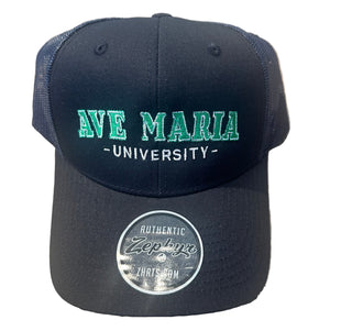 Ave Maria University Embroidered Structured Trucker Hat- Zephyr