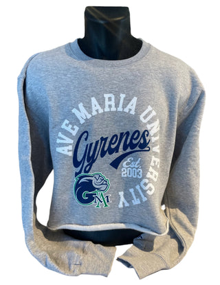 Gyrenes Cropped Raw Edge Crew - Blue 84