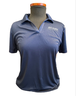 Womens Navy Polo - AM Ave Maria University