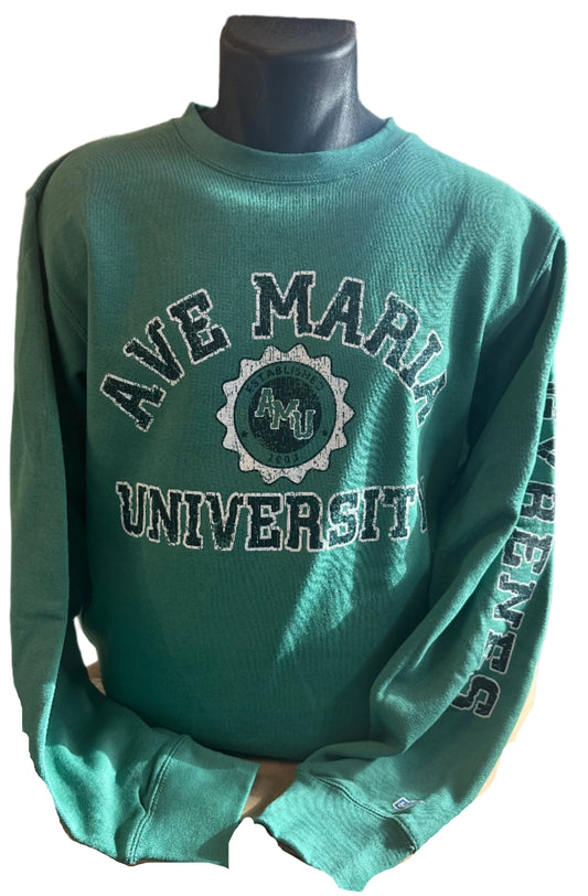 Ave Maria University Established in 2003 AMU Gyrenes Campbell Crewneck - Blue 84