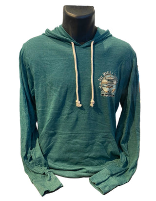 Ave Maria Florida Gulf Coast Beach Sign Hooded Long Sleeve Tee - Blue 84