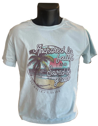Anchored in Faith Palm Beach Women's T-Shirt - Blue 84