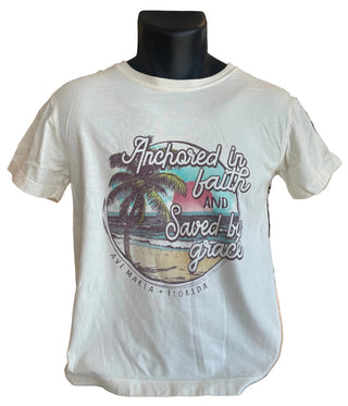 Anchored in Faith Palm Beach Women's T-Shirt - Blue 84