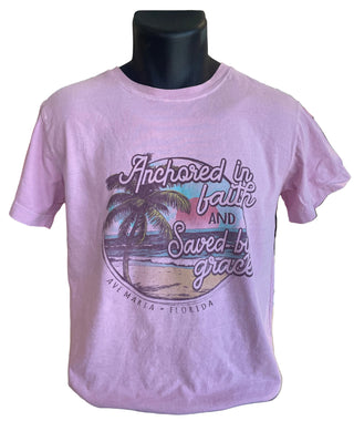 Anchored in Faith Palm Beach Women's T-Shirt - Blue 84