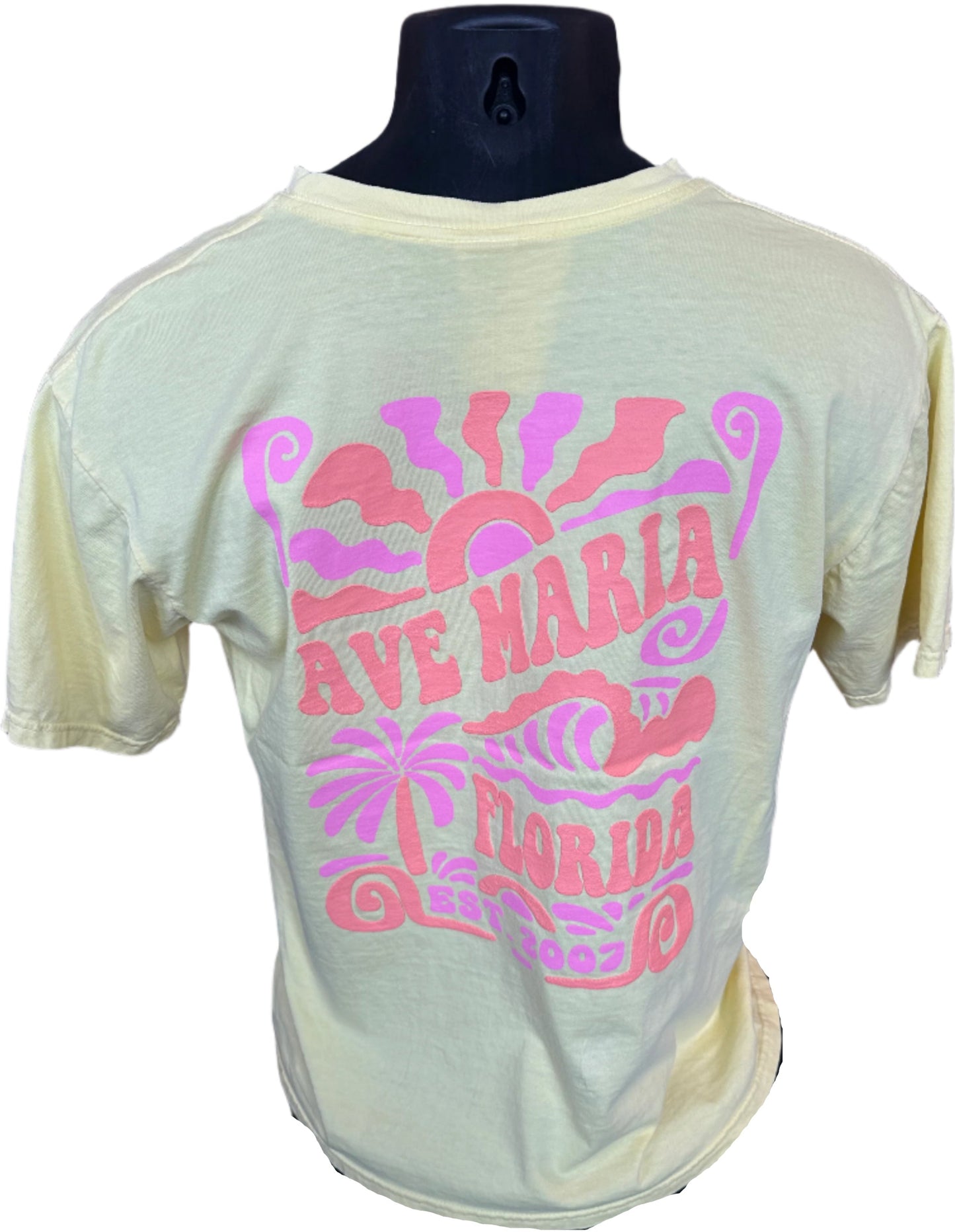 Ave Maria FLorida - Palm Puff Print - Ringspun Tee