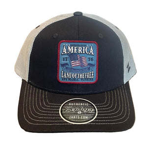 Land of the Free Slight Curve Trucker Hat