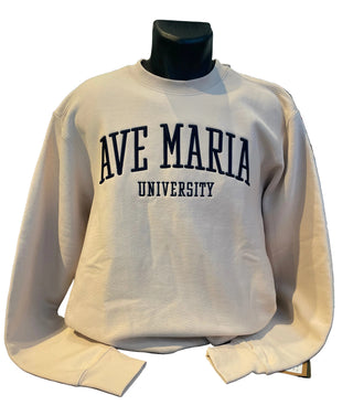 Ave Maria University Embroidered Pro-Weave Crewneck - Blue 84