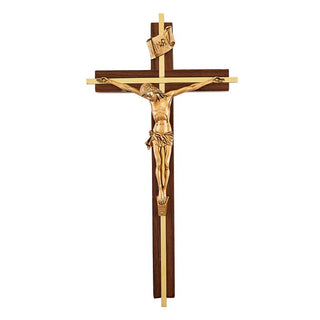 10" Walnut Crucifix with Inlay