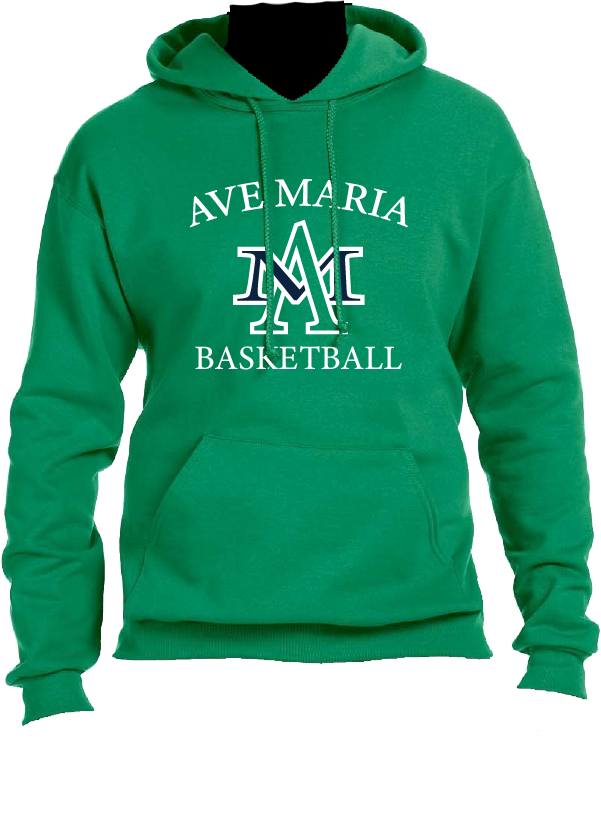 Ave Maria A/M Basketball Green Hoodie