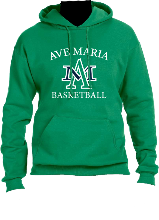 Ave Maria A/M Basketball Green Hoodie