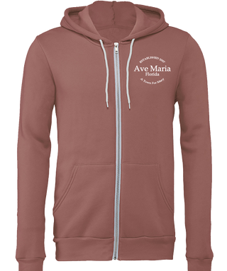 A Town for Mary embroidered mauve full zip Hoodie