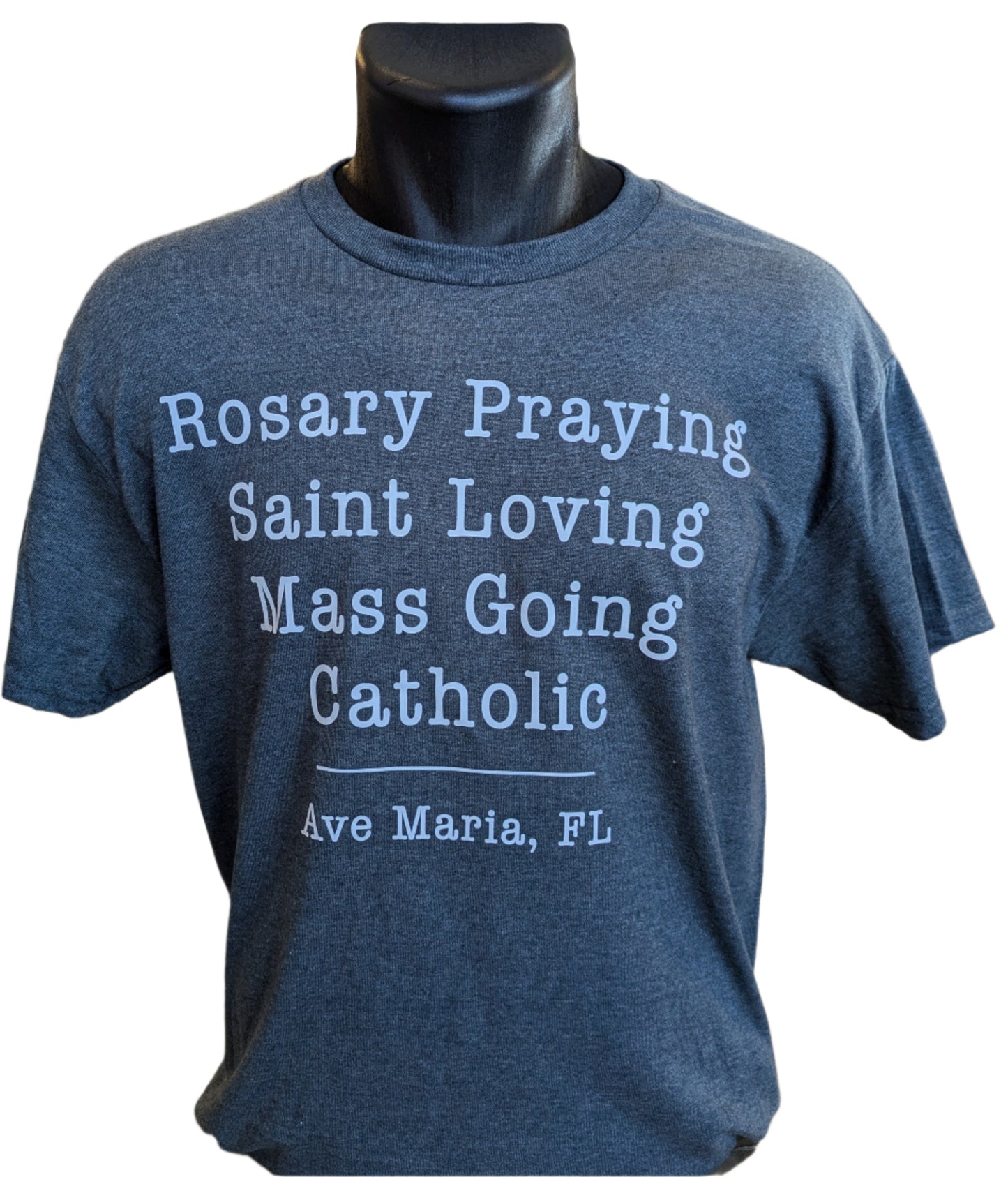 "Rosary Praying Saint Loving..." Heather Gray Tee - Gildan