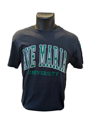 Ave Maria University Puff Print Tee - Blue 84