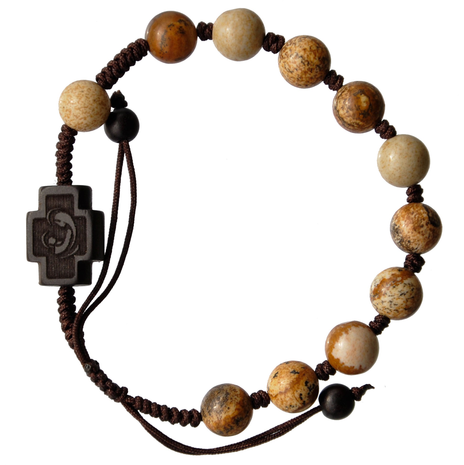 Rosary 5 Decade Gemstone/Jujube Wood Black Onyx 8mm