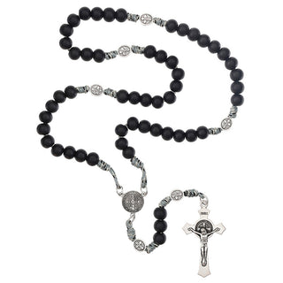 St. Benedict Black Paracord Rosary