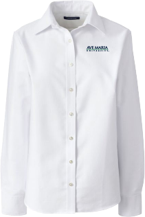 Women's - Embroidered - White Oxford Shirt