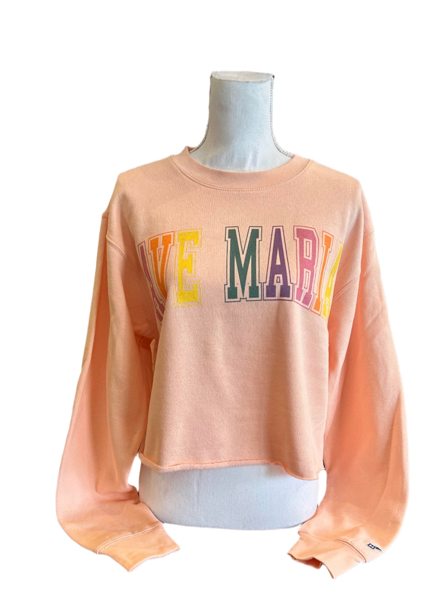 Ave Maria - Colorful Cropped Raw Edge - Crew