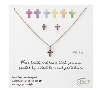 Birthstone Jewlery Set (Earrings and Necklace) - Alexa's Angels by Roman