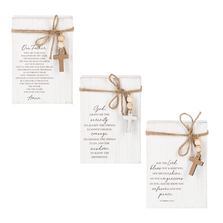 Ganz Prayer Message Block with Beaded Cross