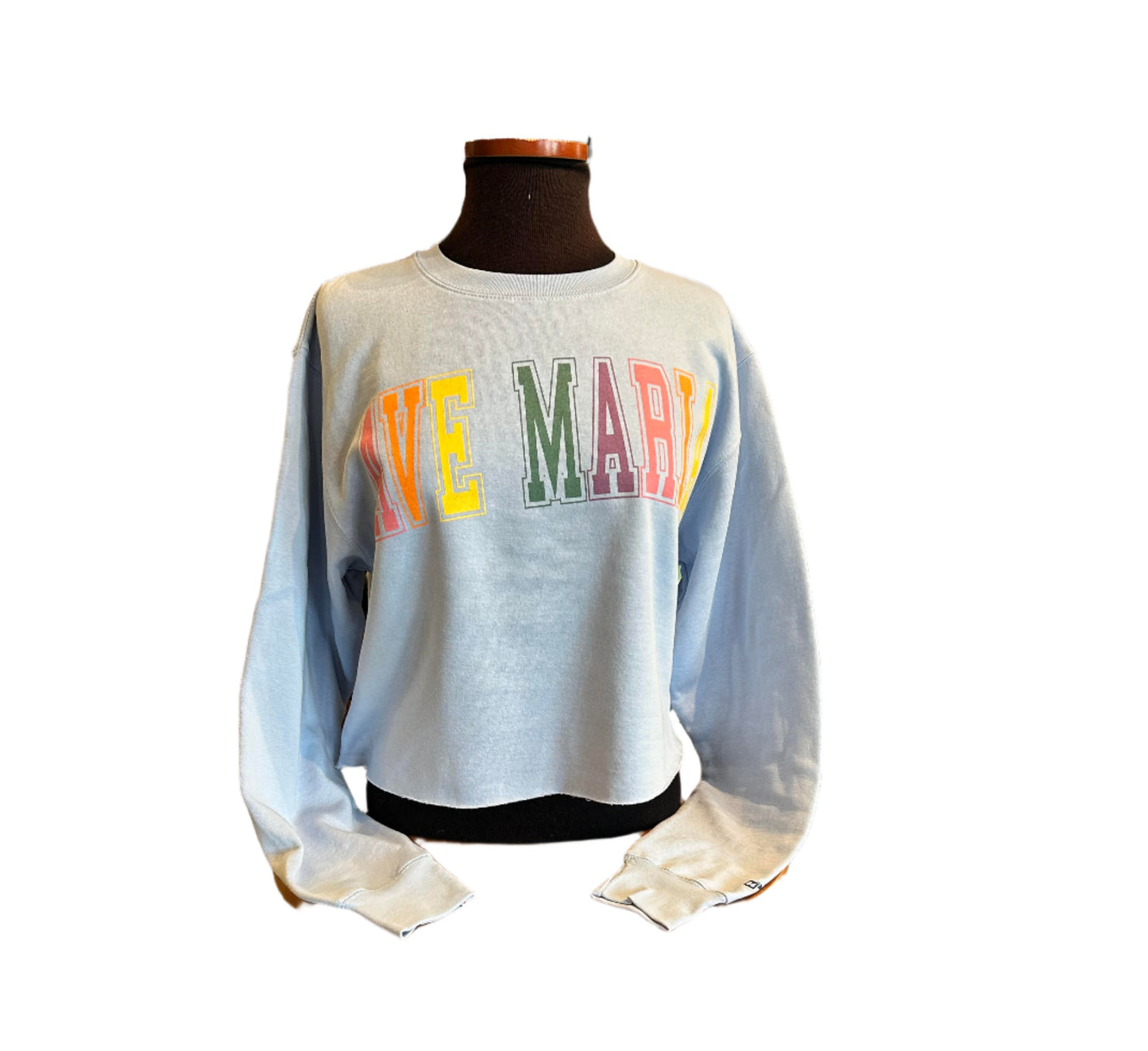 Ave Maria - Colorful Cropped Raw Edge - Crew