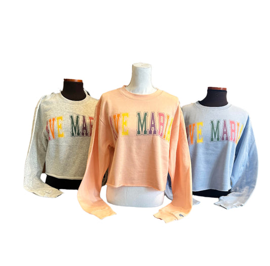 Ave Maria - Colorful Cropped Raw Edge - Crew