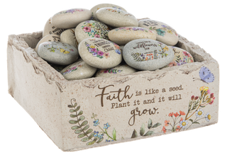 Ganz Faith is like a Seed - Stones in Planter Box