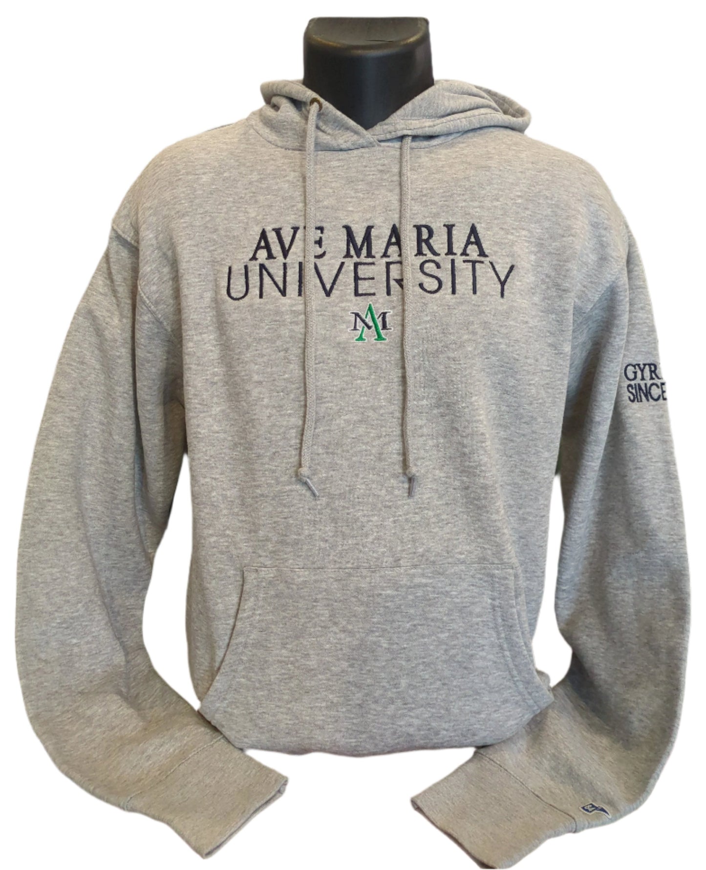 Ave Maria University - AM - Grey Hamden Hoodie - Blue84