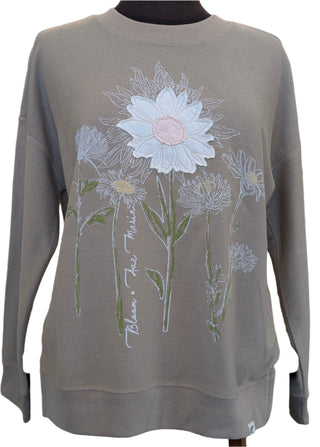 Wild Flowers - Bloom Ave Maria - Crew Sweaters