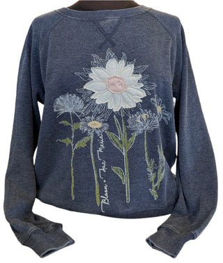 Wild Flowers - Bloom Ave Maria - Crew Sweaters