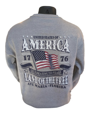 Ave Maria Florida Land of the Free Flag Crewneck