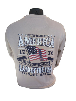 Ave Maria Florida Land of the Free Flag Crewneck