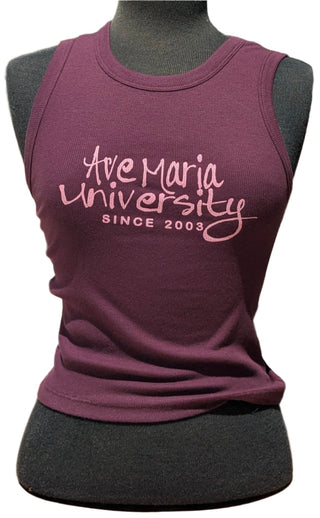 Ladies Baby Rib Tank-Ave Maria University