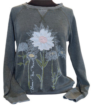 Wild Flowers - Bloom Ave Maria - Crew Sweaters