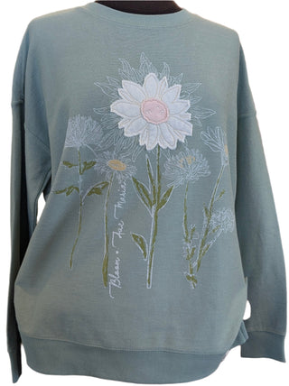 Wild Flowers - Bloom Ave Maria - Crew Sweaters