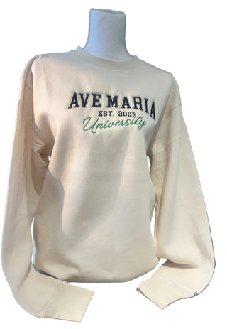 Ave Maria University Script Embroidered Crewneck