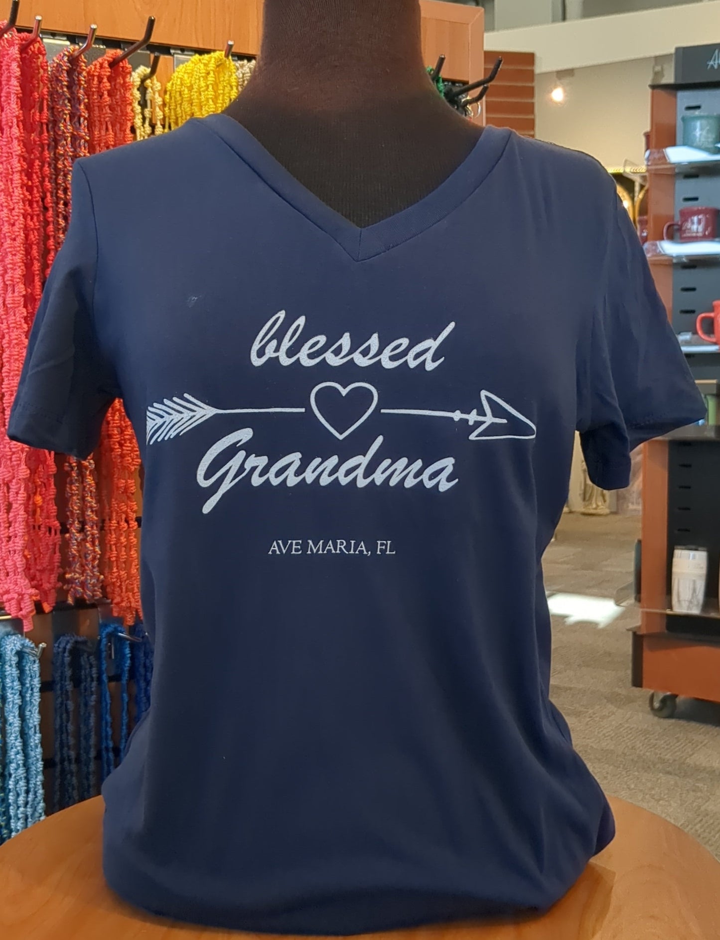 Blessed Grandma Navy Short Sleeve