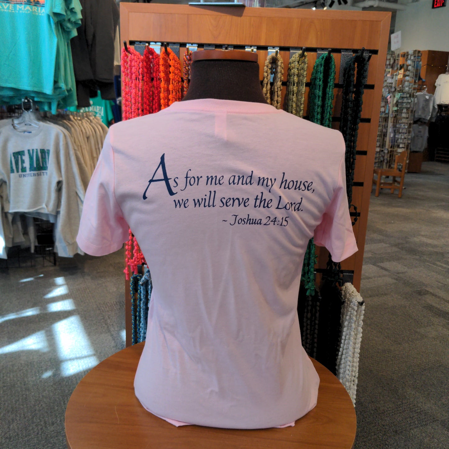 Ave Maria Florida Oratory tee - "As for me and my house, we will serve the Lord" Joshua 24:15