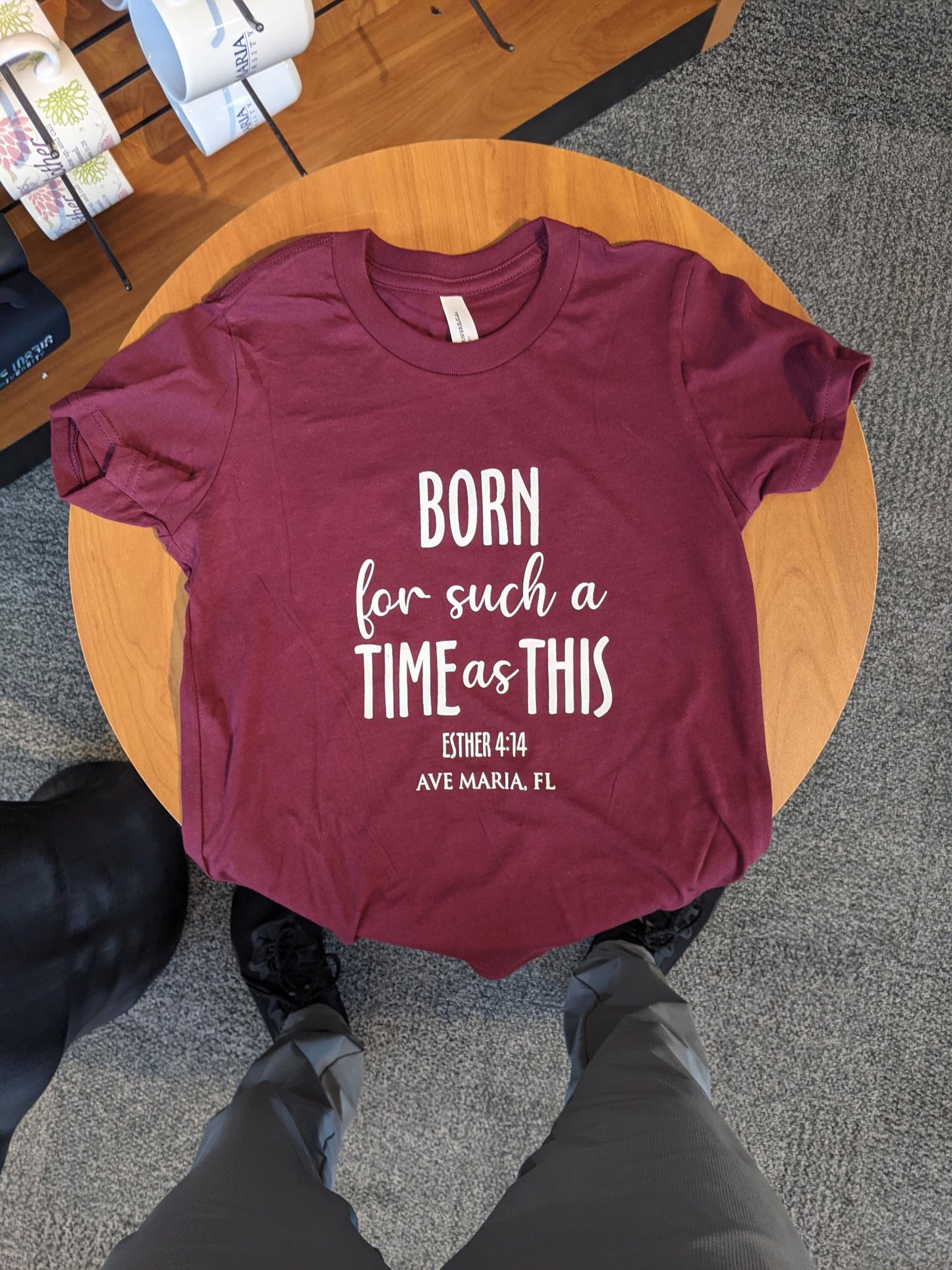 “Born For Such a Time as This” Maroon Youth Tee