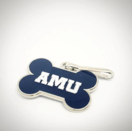 AMU Navy Blue Dog Bone Collar Tags